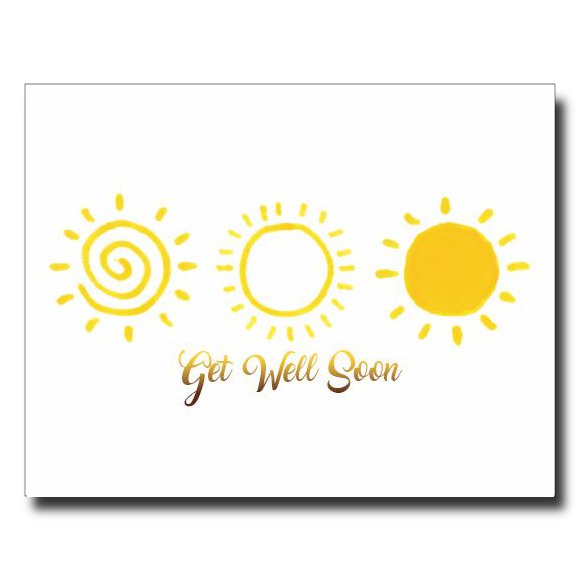 "Get Well Soon Yellow Sun" card