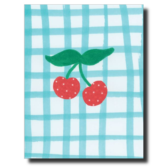 Gingham and Cherries card by Janet Karp