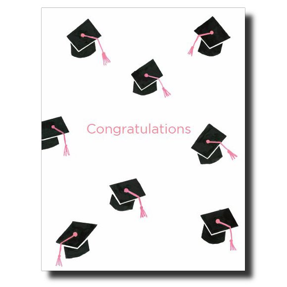 Graduation Caps - Girl card by Janet Karp