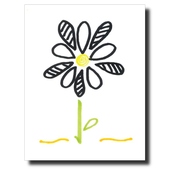 Graphic Flowers card by Janet Karp