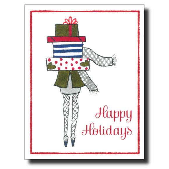 Holiday Girl card by Janet Karp
