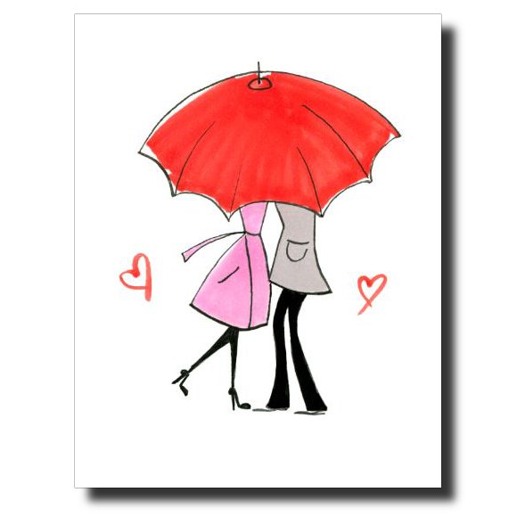 Red Umbrella card by Janet Karp