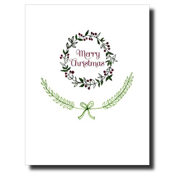 Merry Christmas Wreath card by Janet Karp