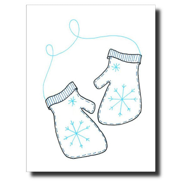 Mittens - Blue card by Janet Karp