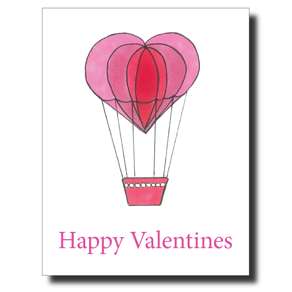 Parachute Valentines card by Janet Karp