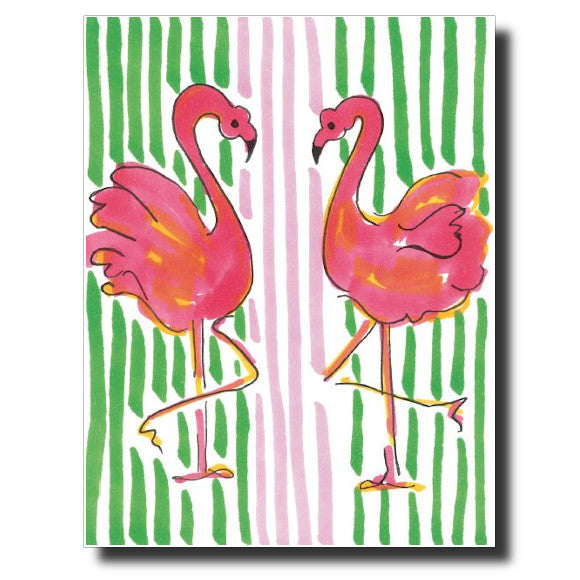 Pink Flamingos card by Janet Karp