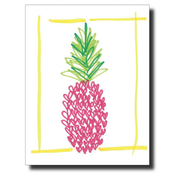 Pink Pineapple card by Janet Karp