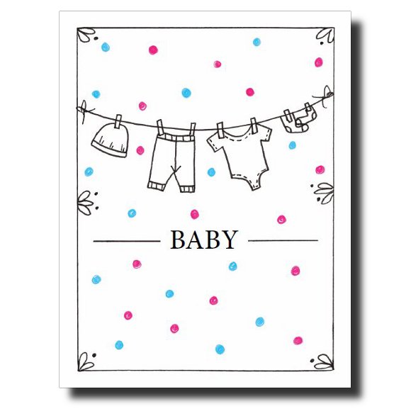 Polk Dot Baby card by Janet Karp