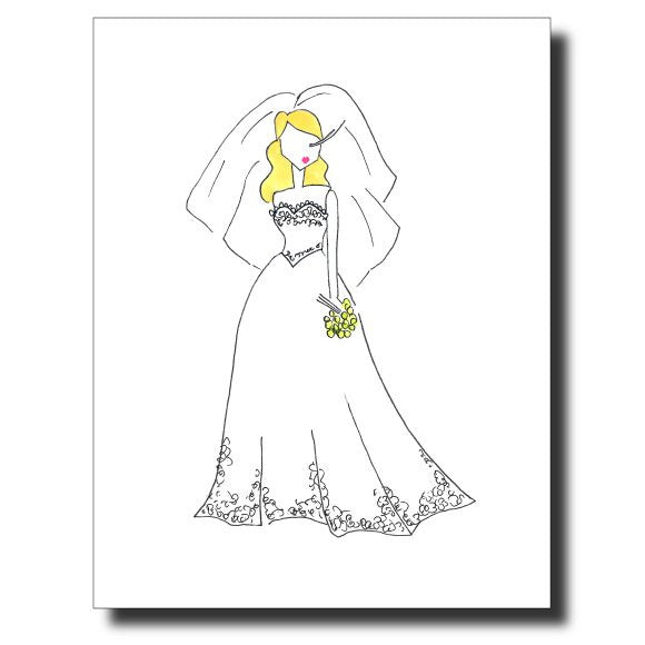 Pretty Bride card by Janet Karp