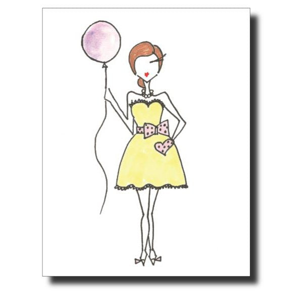 Purple Balloon card by Janet Karp