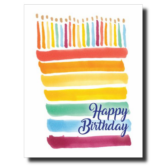 Rainbow Stripe Birthday card by Janet Karp