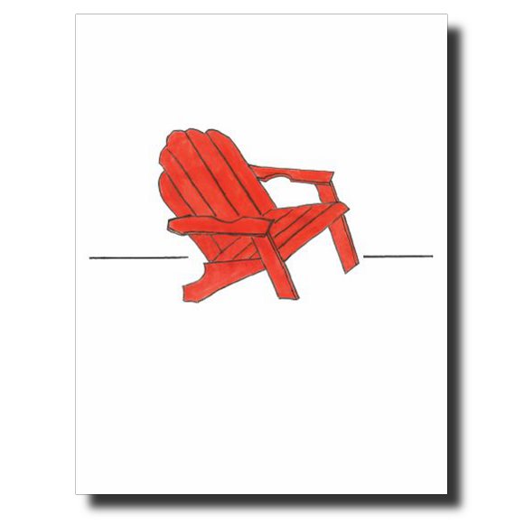 Red Muskoka Chair card by Janet Karp