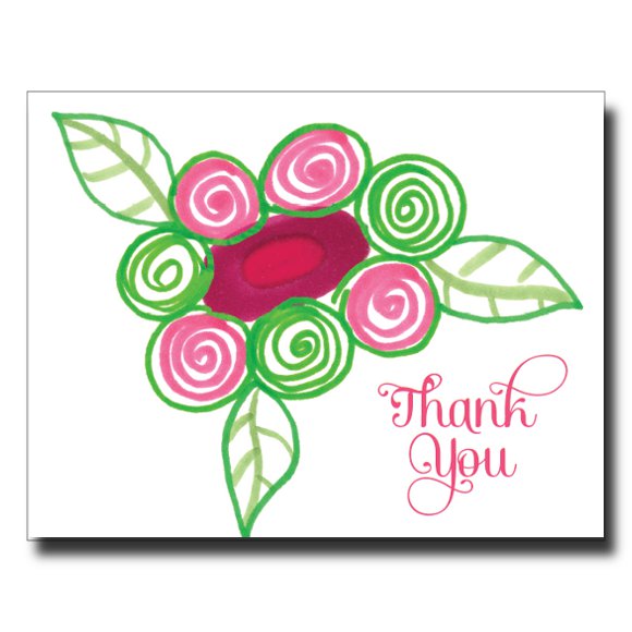 Thank You Flower Swirls card by Janet Karp