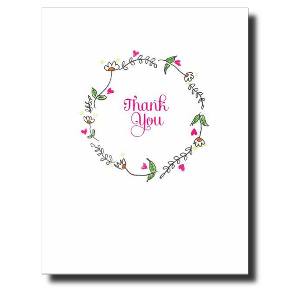 Thank You Wreath card by Janet Karp