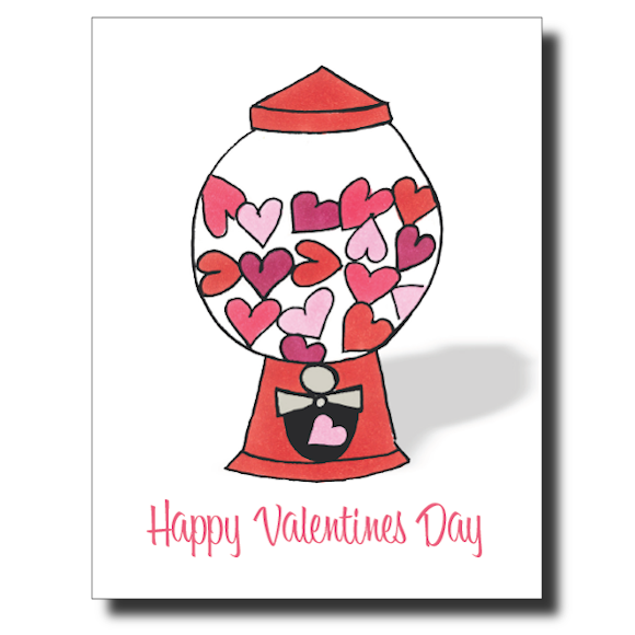 Valentines Gumball Machine card by Janet Karp