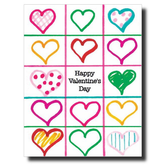 Valentine's Squares card by Janet Karp