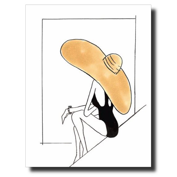 Wide Brim Hat card by Janet Karp