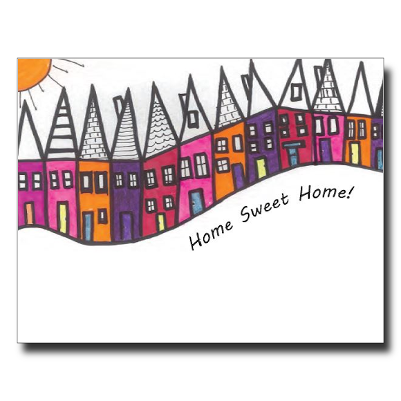Homes in the Village card by Janet Karp